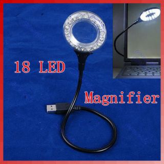 USB 18 White LED Flexible Light Lamp For PC Notebook Laptop 