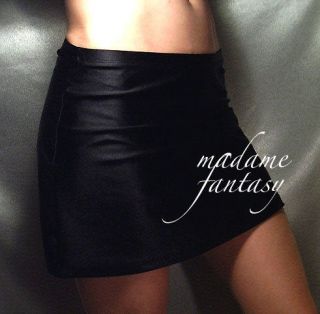 sexy black shiny spandex hipster mini skirt xs xxxl