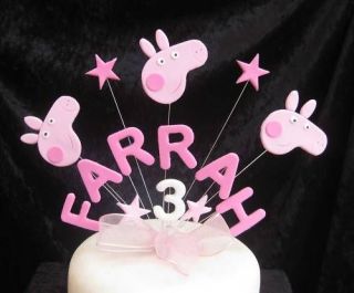 handmade birthday name age cake topper peppa pig from united