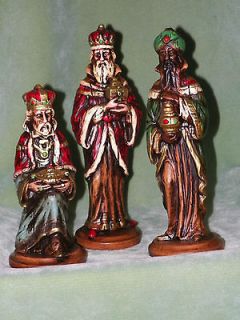 Lot 3 Vintage R B ~ Wise Men Rustic Figurine Statue Christmas Holiday 
