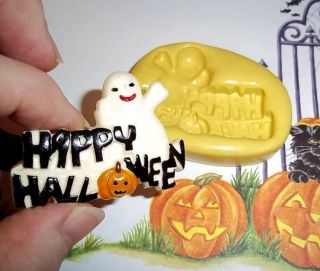 Halloween Ghost Flexible Push Mold For Resin Clay Candy Food Safe 