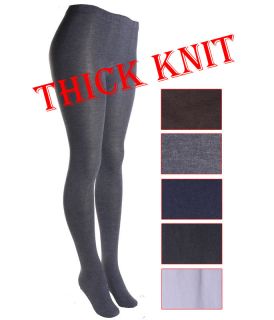 womens black blue gra y brown white thick knit tights