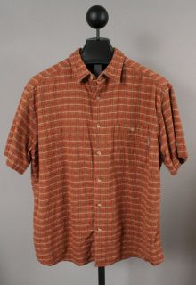 woolrich mens russet brown woven cotton camo shirt xl