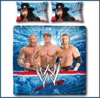 WWE SUPERSTARS DOUBLE PANEL DUVET SET QUILT COVER BEDDING WRESTLING 
