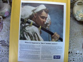 vtg 1945 ad wyeth pharma navy duffle bag hat sword