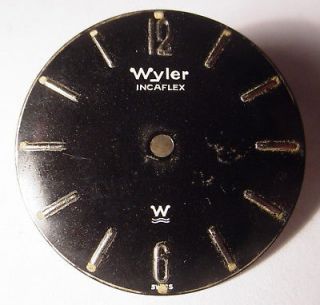 vintage incaflex wyler black dial mens wrist watch  14 99 