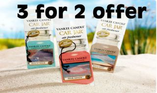 Yankee Candle 3 for 2 Bonus Car Jars Air Fresheners With FREE Delivery