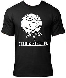 CHALLENGE ACCEPTED FUNNY COMIC T SHIRT, MEME, TROLL FACE, NEW, S XL 