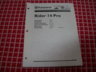 husqvarna 14 pro riding mower illustrated parts list time left