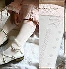 Sweet Lolita Victorian Dolly Bow tie Embossed Socks GIRL SIZE Vintage 