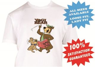 yogi bear and boo boo mens womens T Shirt New White Custom Print Tee