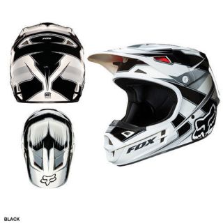 New Fox Racing V1 Race Helmet Size Medium Black 2013   Motocross 