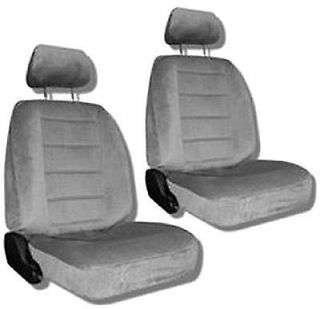   Grey Quilted Velour Car Auto Truck Seat Covers w/ Head rest Covers #2