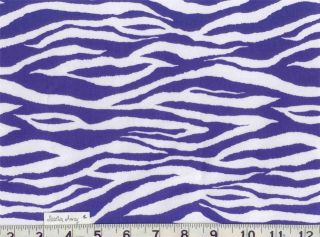 Black, Brown, Purple, Pink ZEBRA Animal Print Fabric BTY Quilting 