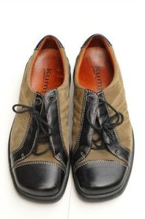 Kumfs New Zealand Olive Green & Black Leather Oxford Shoes Sz 39 Eu /8 