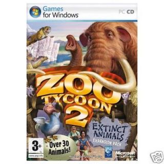 zoo tycoon 2 extinct animals pc xp vista sealed new