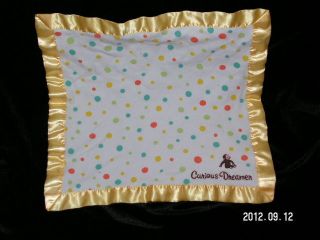 Curious George Yellow Polka Dot My Curious Dreamer Blanket Lovey 13.5x 