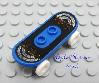 NEW Lego City Minifig BLUE SKATEBOARD w/Pattern Sticker for Boy/Girl 