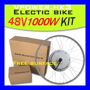 48V 1000W 26 Front Wheel Electric Bicycle Motor Kit E Bike Cycling 