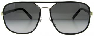 Gucci GG 1943 s UZA Black Leather Aviator Sunglasses