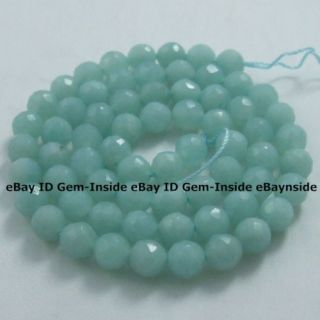 6mm Faceted Round Green ite Gemstone Beads 16