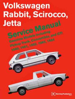   VW Rabbit Scirocco Jetta Repair Shop Manual 1980 1981 1982 1984 1984