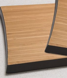 Cutting Boards Set 2 Bamboo Renewable Resource Curved Edge Design 
