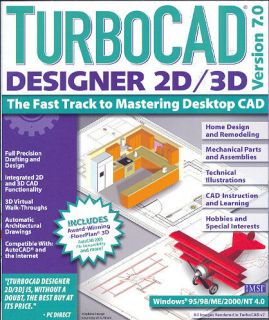 IMSI TurboCAD Designer 7 2D 3D CAD Design Software New