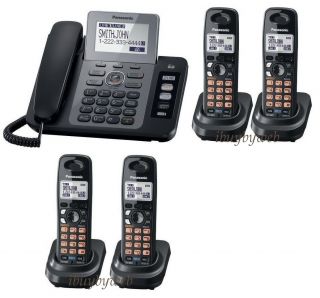 Panasonic KX TG9471B 2 Line 1 Corded 4 Cordless Phones w/ USB Contact 