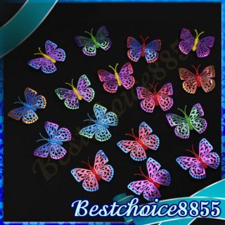 16x Hollow Butterfly 3D Wall Stickers Self adhesive Home Art Kids Room 