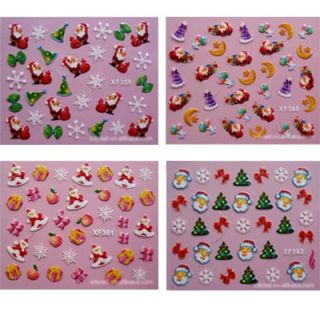 Christmas Wrap 3D Nail 26 Designs Art Stickers Foil Tips Decals Xmas 