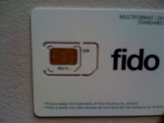 3FF Fido Micro Sim 3G MicroSim Card Adapter iPad iPhone