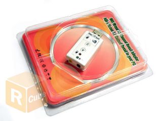 White USB 7 1 Sound Card Audio Music Mic 3 5mm Adapter Fr Win 7 Laptop 
