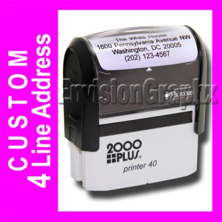 Personalized Custom 4 Line Return Address Self Inking Rubber Stamp 