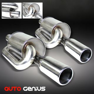 2X 2 5 Inlet 3 5 Outlet Twin Loop Power Performance Muffler Exhaust 