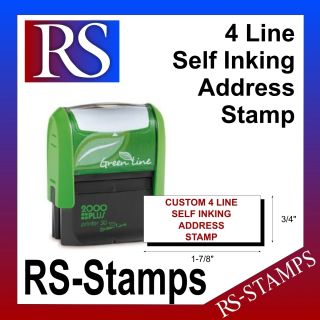 2000 Plus Custom 4 Line Return Address Self Inking Stamp