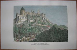 1875 Reclus Print Pena Palace Sintra Cintra Portugal 73
