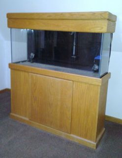 75 Gallon Fish Tank Aquarium with Oak Cabinetry Magnum 350 Filter 