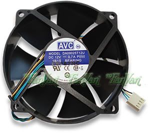 AVC DA09025T12U 90 80mm x25mm PWM LGA775 Round CPU Fan