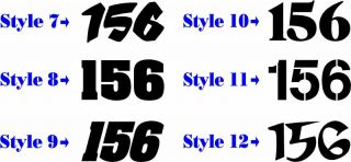 Motorcycle number plate race numbers decals stickers graphics mx atv 