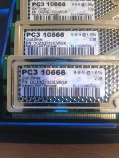   Gold Tri Channel 12GB PC10666 DDR3 Memory   1333MHz, 6144MB (6 x 2048