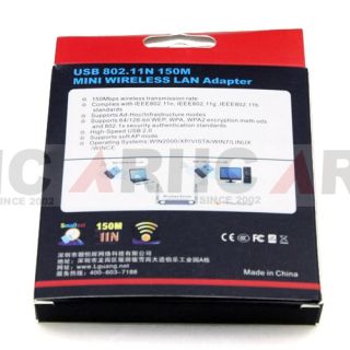 Lguang Mini USB2 0 WiFi 150M 802 11n G B Wireless LAN Dongle Adapter 