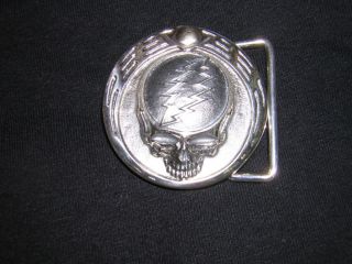 Owsley) Bear Stanley buckle, silver, Grateful Dead, Steal Your Face 