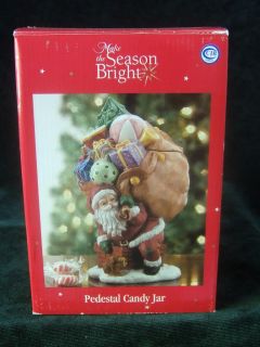 Make The Season Bright Christmas Candy Jar Made for Kohls in Box 