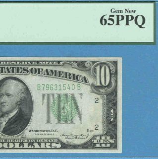 10 1934 A New York District Federal Reserve Note PCGS Gem New 65PPQ 