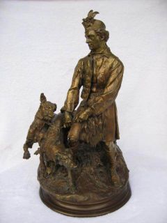 MENE SOLID ORGINAL BRONZE SCULPTURE ABSTRACT ghillie with two 