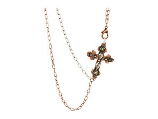 Gypsy SOULE   Silver and Copper Double Chain w/ Cross Necklace