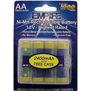 Empire NoMEM AA Rechargeable Batteries 2600mAh 1.5V Ni MH 4pk