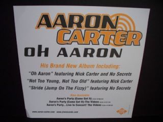 Aaron Carter Oh Aaron Promo Album Poster Flat Very RARE