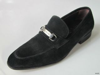 New Mens A Testoni Black Suede Dress Loafers Shoes